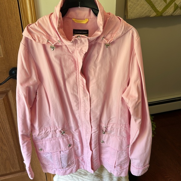 Lands' End Light Pink Jacket with Hood size small - Picture 2 of 9